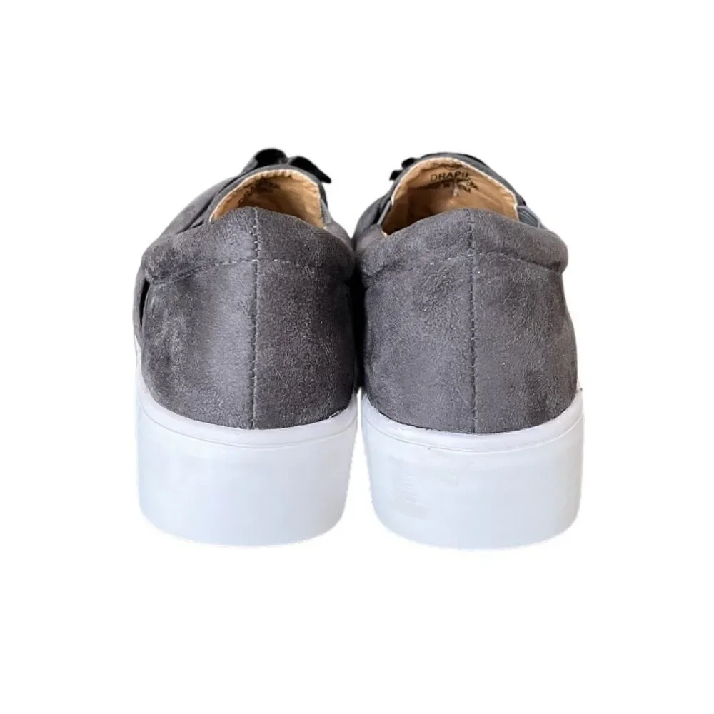 CATHERINE MALANDRINO | Suede Wrap Platform Slip-On Sneakers (8)